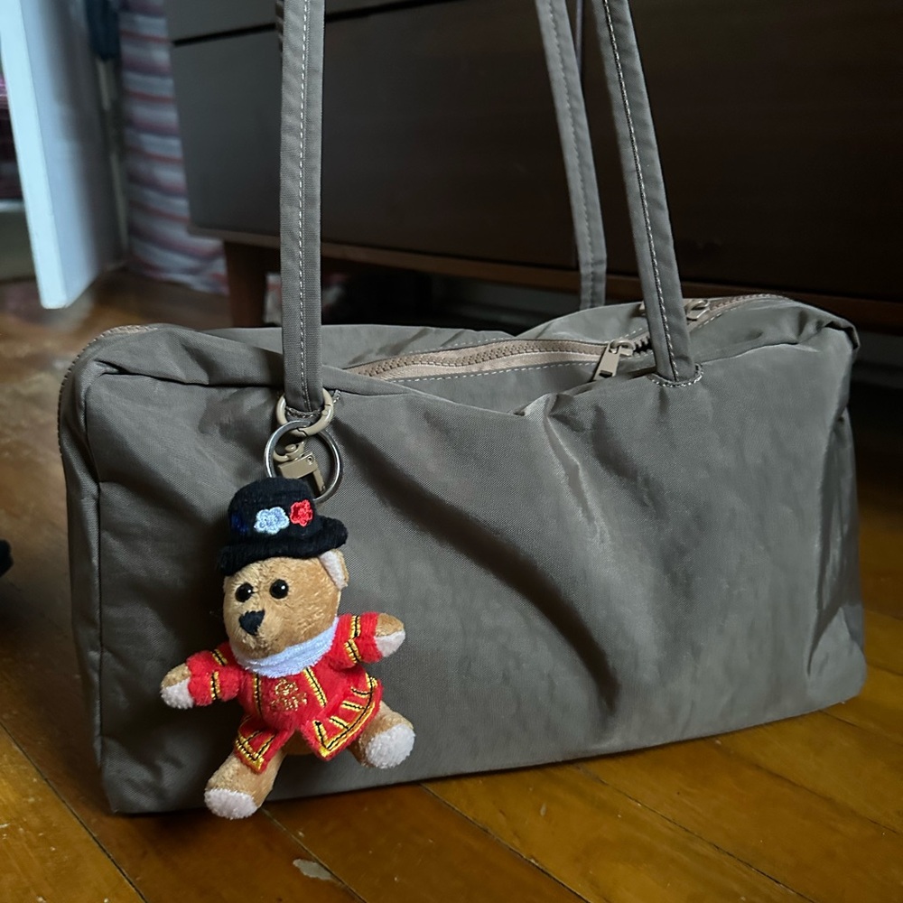 plush british teddy bear bag charm